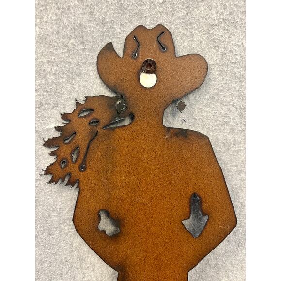 Cowgirl Handmade Rusted Steel Southwest Native Western Jewelry Hanging Decor - Picture 8 of 8